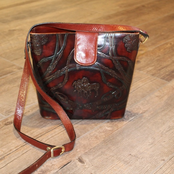 Dillards Bags Dillard Mahogany Western Genuine Leather Purse Poshmark